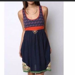 Urban Outfitters Ecote Navy and Orange Dress